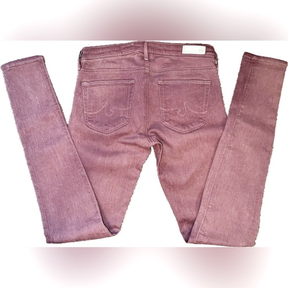 25R AG Adriano Goldschmied Mid Rise Mauve Absolute Legging Extreme Skinny EUC - Picture 2 of 5
